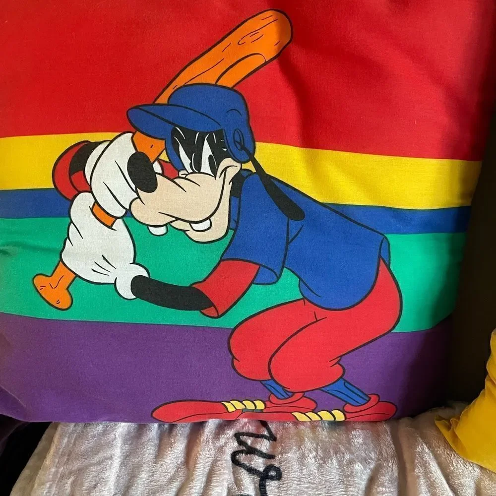 Disney Vintage Goofy Mickey Sports Themed Pillows 18x18!